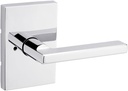 Kwikset 730HFLRCT-26 Halifax Lever with Rectangular Rose Privacy Door Lock with 6AL Latch and RCS Strike Bright Chrome Finish