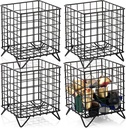 Zubebe 4 Pcs Coffee Pod Holder Large Capacity Coffee Pod Basket Wire Organizer Capsule Cages Metal Storage Capsule Basket, 5.3 x 5.3 x 6.3 In (Black)