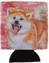 Caroline's Treasures BB9790CC Akita Love Can or Bottle Hugger, Red Cooler Washable Drink Sleeve Collapsible Beverage Insulated Holder, Can Hugger, Multicolor