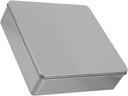 Zerodeko Square Tinplate Cookie Storage Box Silver Tin Box for Party Treats Multi Use Biscuit Container for Weddings Banquets Desktop Decoration and Holiday Celebrations