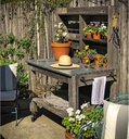 Potting Table Buffet Island Workbench Outdoor Patio Garden Furniture 5in Galvanized Steel Cast Iron Castors & Brakes