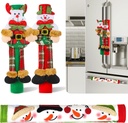 OUGAR8 Adorable Snowman Refrigerator Handle Covers Set | Cute &Practical Fridge Door Covers| Protective Kitchen Appliance,Oven,Fridge,Dishwasher Covers |Perfect Christmas Decorations Idea (3 Snowmen)