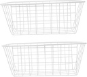 Garneck 2pcs Wall-mounted Wire Storage Basket Kitchen Hanging Organizer for Home Storage Design for Bathroom and Pantry Use