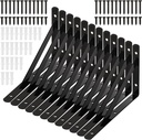 Hiceeden 12 Pack Heavy Duty Shelf Brackets, 8 in x 5 in Wall Mount Steel L Shelf Bracket, Angle Brackets for Floating Shelves, Black Metal Powder-Coated