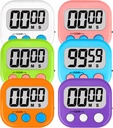 ZILLEEN Classroom Timers for Kids Classroom Magnetic Digital Kitchen Timers for Cooking Teachers Gym Game 6 Pcs