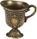 Mini Goblet Chalice, Copper Teacup,Cute Carved Holy Water Cup,Royal Style Metal Engraving Flower Tiny Wine Glasses Small Retro Wine Goblet Home Decor