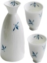Celadon Wine Glasses Set 3 Pieces Ceramic Sake Set Japanese Sake Cup Set Sake Pot Set Traditional Japanese Sake Cup Set