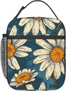 Insulated Lunch Box for Women Girls Daisy Lunch Box for Work,Picnic,School,Travel,Hiking, Beach or Fishing Polyester Daisy Lunch Bag