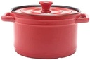 Ceramic Casserole Dish with Lid, Clay Pot Cookware Ceramic Casserole with lid, Slow Cooker Round Oven, Non-Stick Ceramic -Red||3l Cooking pots and Pans