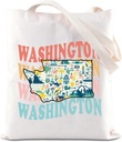 ENSIANTH Washington State Vacation Shopping Bag Evergreen State Trip Tote Bag DC Mount Rainier Travel Souvenir Gift