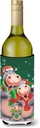 Caroline's Treasures AAH7195LITERK Hippo Family Caroling Wine Bottle Hugger Bottle Cooler Sleeve Hugger Machine Washable Collapsible Insulator Beverage Insulated Holder