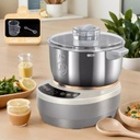 7L Stainless Steel Dough Mixer with Fermentation Function | 110V Electric Bread Maker & Dough Kneader | Smart Temperature Control for Baking, Pizza, Pastry (Gray)