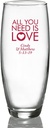 Personalized Color Printed Stemless Champagne Glass - All You Need Is Love - Red - 72 pack