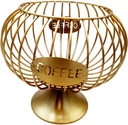 Large Capacity Coffee Pod Holder Coffee Mug Wire Storage Basket for Home Office Bar Counter (Gold,Large)
