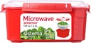 Sistema Microwave Food Steamer with Removable Steamer Basket | Large 3.2 L | Red/Clear