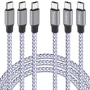 USB C to USB C Cable,Type C Charger Fast Charging Cable 60W 3ft 3Pack Nylon Braided Data Sync USB C Cable for iPhone 17 16 15 Pro Max,Plus/iPad Mini 6,Pro 12.9/MacBook Pro/Air 4/5/Galaxy S25/S24/S23