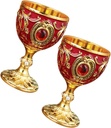 2Pcs Retro Glass Liquor Cups 30ml Classic Wine Goblet Elegant Household Drinkware for Whiskey and Creative Cocktail Use