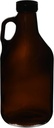 Strange Brew KO-23K9-WC55 32oz (1 Quart) Glass Growler (1) with poly seal cap