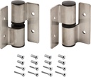 Prime-Line 658-8237 Surface Mounted Hinge Set, RH/IN - LH/OUT, w/Fasteners, Stainless Steel (Single Pack)