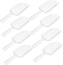 GLEAVI 8Pcs Clear Plastic Food Scoops for Mini Ice and Dessert Serving Multi Purpose Kitchen Shovels for Flour Rice Beans Material