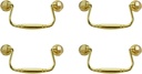 4 Sets 81mm/3.2" Hole Spacing Antique Style Bail Handle Decorative Drawer Pulls for Woodenbox Case Drawer Cabinet Door Jewerlybox (Gold)