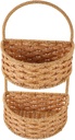 Boho Retro Style Wall Hanging Storage Basket Woven Organizer Flower Pot Holder for Kitchen Bathroom
