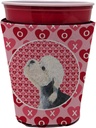 Caroline's Treasures SS4503RSC Dandie Dinmont Terrier Hearts Love Valentine's Day Red Cup Hugger Cup Cooler Sleeve Hugger Machine Washable Drink Sleeve Hugger Collapsible Insulator Beverage Insulated