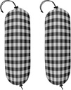 Black And White Checkered Plastic Bag Holders Set of 2 Washable Reusable Grocery Bag Storage Organizer Wall Mount Shopping Bag Holder Hanging Trash Bag for Home Kitchen Decor