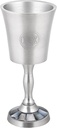 Zion Judaica Passover Seder Natural Black Pearl Inlay Kiddush Cup Goblet 6" Tall Engraved Star of David Pewter Finish Wine Cup for Shabbat Yom Tov Pesach Bat/Bar Mitzvah Pearls Wine Goblet 3.5 oz