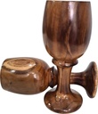Handmade Wooden Wine Goblet Set of 2 Rustic Vintage Chalice Cups Eco Friendly Drinkware for Wine Mead Toasting Kitchen Bar Decor