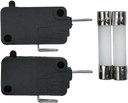 SZM-V16-FA-62 3B73361E Microwave Oven Door Micro Switch (Normally Closed) and Slow-Blow Ceramic Fuses Compatible with LG Starion Microwave Replace 6600W1K001C PS3522736 (Pack of 2)