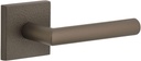 Viaggio QADMLTMOD_SD_RH Motivo Solid Brass Non-Turning One-Sided Dummy Door Lever with Moderno Lever and Quadrato Leather Backplate - Titanium Gray