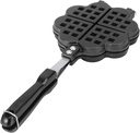 Waffle Maker Aluminium Alloy Egg Waffle Maker Black Waffle Cone Maker Waffle Pan Camping Waffle Maker for Kitchen