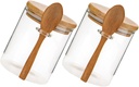 Alipis 2pcs Glass Food Storage Containers Spoon Lid Airtight Canister Jar Cookie Jar Lids