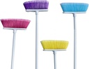 The Original Soft Sweep Magnetic Action Brooms - 12 Pack of Brooms - Assorted Colors (Pink, Purple, Yellow, Blue) - Soft Bristle Broom - Perfect for Wood Floors