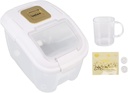 Flour Storage Container, Airtight Rice Dispenser, Rice Storage Box with Measuring Cup,Clear Cover Large Capacity Perfect Sealing Food Storage Container for Home(5KG White)