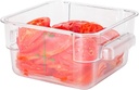 Met Lux 2 Quart Brine Bucket, 1 Square Marinating Container - With Volume Markers, Built-In Handle, Clear And Green Plastic Dough Rising Bucket, Freezer-Safe, Lid Sold Separately
