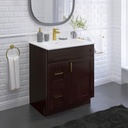 Espresso Shaker Sink Base Bathroom Vanity with Drawers 30" Ready-to-Assemble Cabinet