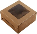 DOITOOL Cupcake Box Insert Paper 4 Cavity Windowed Pastry Boxes Baked Goods Carriers Home Dessert Party Display