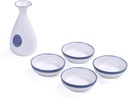 Japanese Sake Cup Set 3 Piece Porcelain Pottery Traditional Ceramic Cups Crafts Wine Glasses Japanese Sake Set with 1 Sake Serving Bottle and 2 Sake Cups,3pcs