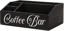 Coffee Station Wooden Coffee Bar Organizer Tea and Coffee Station for Countertop Farmhouse Accessories for K Cup, Coffee Pods, Syrup, and Tea Bag Storage Black.