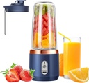 Generic Portable Blenders Juicer for Shakes and 𝐒𝐦𝐨𝐨𝐭𝐡𝐢𝐞𝐬,Mini Blenders with 6 Blades Powerful & One Touche Operation Cutting Capability for Kitchen Travel USB Rechargeable (Dark Blue), 400ml