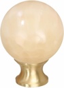 MAXWOLF Modern Decorative Brush Brass Crystal Round Ball Knobs for Dresser Drawers, Vanity, Cabinets, 1 1/4 Inch, Kitchen Cabinet Hardware (6, Yellow Jade)