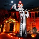 12Ft Giant Halloween Inflatables Creepy Clown, Huge Halloween Decorations Outdoor Blow Up Yard Decorations Built-in Full-Body LED Light & Strong Blower for Home Decor Party Lawn
