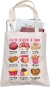 BLUPARK God Says I Am Mexican Pan Dulce Tote - Mexican Dessert & Food Themed Bag