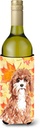 Caroline's Treasures CK1844LITERK Fall Leaves Cavapoo Wine Bottle Hugger Bottle Cooler Sleeve Hugger Machine Washable Collapsible Insulator Beverage Insulated Holder