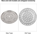 Stainless Steel Steam Holder Steam Rack Round Steaming Tray Insert for Pots, Pans, Crock Pots with Supporting Feet -Silver(M)