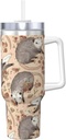 Befuddled Possums Flowers 40 Oz Tumbler With Handle And Straw Lid, Insulated Reusable Stainless Steel Travel Mug Iced Tea Or Coffee, Smoothie And More