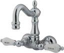 Kingston Brass CC1074T1 Heritage 3-3/8-Inch Center Vintage Leg Tub Filler, Porcelain Lever Handle, Polished Chrome
