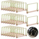 30PCS Trailer Coupler Pin 1/4 Inch Square Wire Lock Pin Heavy Duty Safety Coupler Pin Gold Shaft Locking Pin Wire Trailer Hitch Pin for PTO, Farm, Lawn, Hitches & Garden